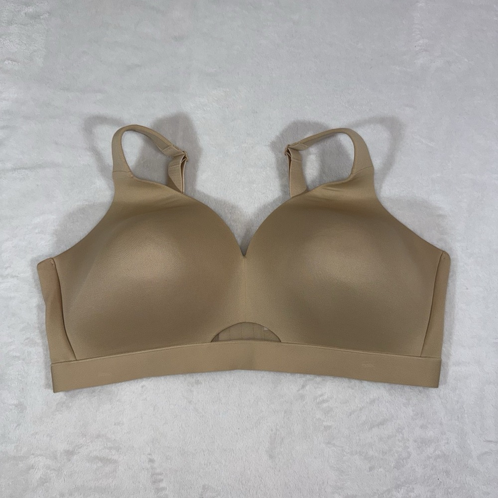 Cacique Lightly Lined No Wire Bra Sz 42 DD Lane Bryant Beige